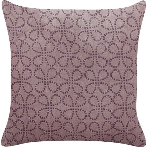 Cojín de terciopelo rosa 45 x 45 cm algodón geométrico bloque impreso Larkspur
