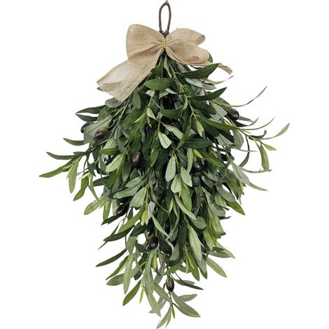 Couronne artificielle en forme de larme, branches de verdure réalistes, guirlande pour porte d'entrée, arche de mariage, décoration de cuisine, style inversé (1/5)