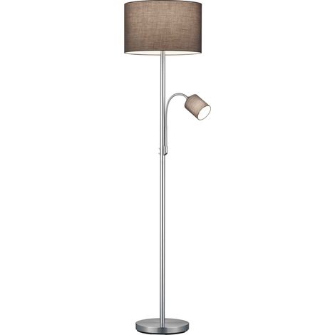 Piantana con Lampada Lettura 6W Grigia Paralume Bianco H 170 Hotel GD Trio (1/3)