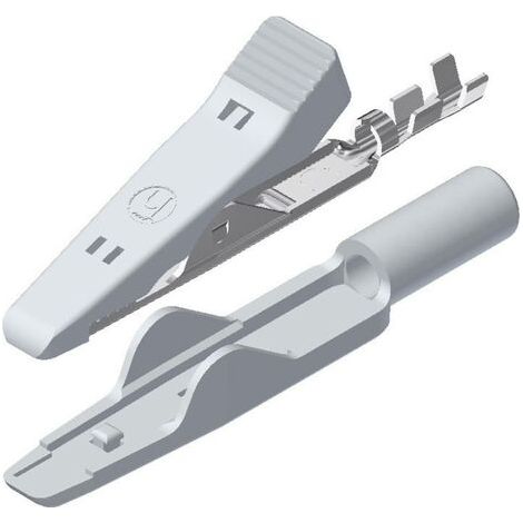 Pince crocodile miniature 8 A blanc Hirschmann Test & Measurement 930318107 Plage de serrage max.: 4 (1/4)