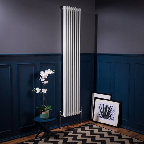 WarmeHaus Traditional Radiator White Double Panel 1800x380mm