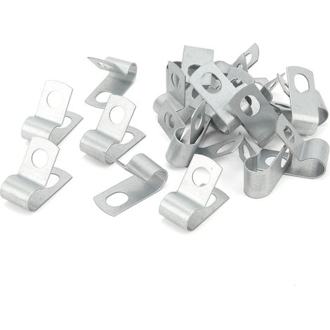 20 Clips de Ligne de Frein Métal, Collier de Fixation Tuyau Carburant, Serre-flex Universel pour Véhicules, 3/8 pouces, Maintien Solide (1/5)