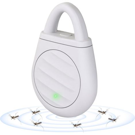 Repelente electrónico ultrasónico recargable contra mosquitos, dispositivo automático de control de mosquitos, colgante repelente para niños y adultos, ideal para acampar al aire libre. (1/5)