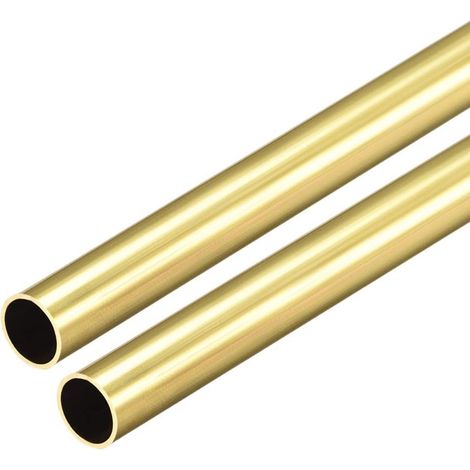 sourcing map Brass Tube Round 300mm Length 8mm External Diameter 0.5mm Wall Thickness Seamless Straight Pipe 2 Pcs (1/4)