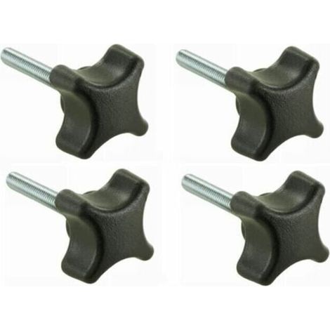 4x vis étoile M6 x 25 bouton moleté manœuvre tête plastique - 4x vis étoile M6 x 25 bouton moleté manœuvre tête plastique (1/2)