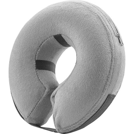(Gris, S) Collier Gonflable de Protection pour Chiens et Chats Collier de Récupération Souple pour Chien de Compagnie ne Bloque Pas la Vision (1/5)