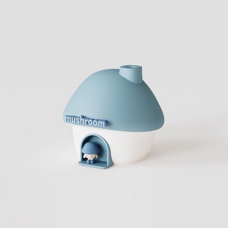 Cet humidificateur sans fil bleu en forme de champignon est doté d'une mini veilleuse et convient aux bureaux, maisons, (1/5)