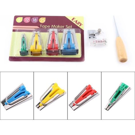 Kit de 6pcs Outil à biais appareil couture coudre Ruban poinçon 6/12/18/25mm-STR (1/3)