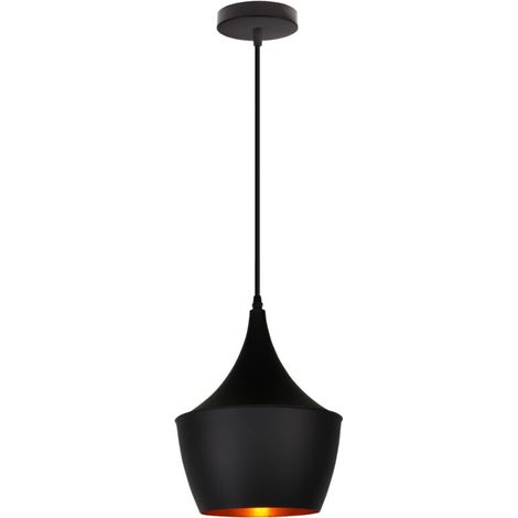 Lampe Suspendue Rétro Nordique Plafonnier Vintage E27 Suspension Luminaire Moderne Pour Couloir, Chambre À Coucher, Bureau, Café, Boutique, Noir 2 (1/4)