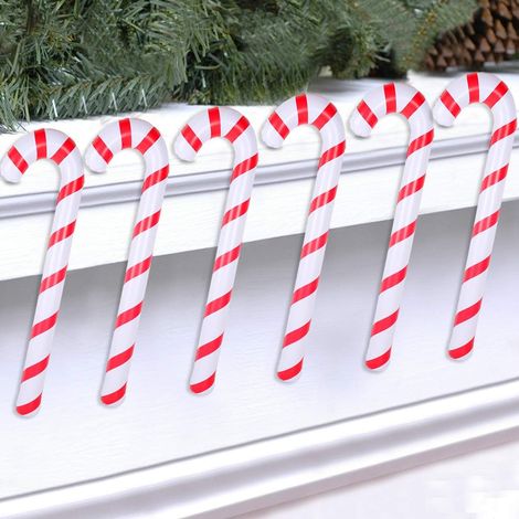 Inflatable Christmas Cane for Christmas Decorations Set of 6, Christmas Ornaments Outdoor Holiday Decorations (1/5)