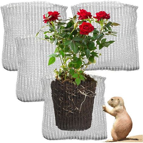 4 Pieces Stainless Steel Metal Mesh Bags - 126 Inch for Plant Root Protection Insect Netting Bags, Flower and Plant Rodent Netting, Metal Mesh Pockets (1/5)