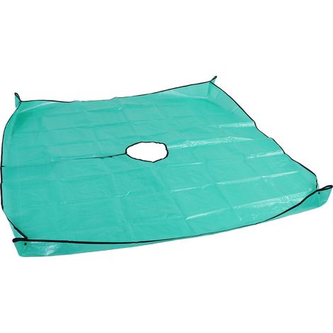 Bâche d'élagage paysagère imperméable avec trou 30 cm (11.8 pouces) 4 boucles d'angle fixation aisée collecte feuilles 200x200 cm / 78.74x78.74 pouces (1/5)