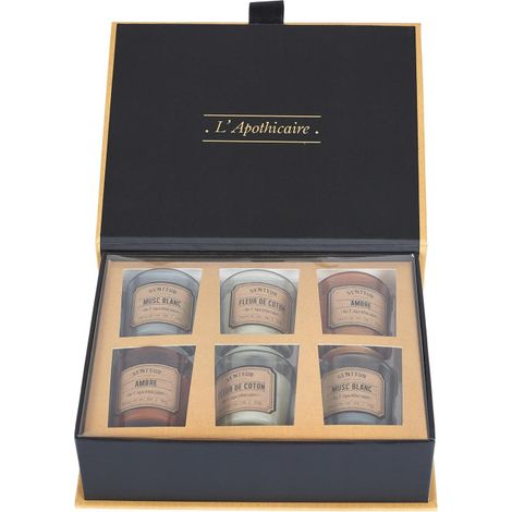 Coffret 6 Bougies Parfumées "L'apothicaire" 18cm Multicolore (1/3)