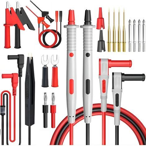 24-in-1-Multimeter-Messleitungsset – Messleitung mit Krokodilklemmen, Messspitze, Bananenstecker-Multimeterkabel – für Spannungsprüfer (1/5)