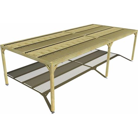Pergola bois • 9m x 4m • indépendante • sens largeur • lames orientables bioclimatiques incluses • livraison comprise (1/3)