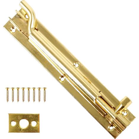 Verrou de porte coudé 150 mm Laiton