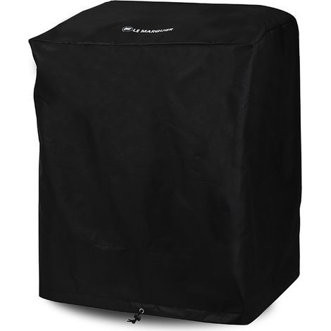 Housse de protection pour plancha sur chariot – Polyester enduit PVC résistant aux UV – Dimensions 80 x 60 x 95 cm – Installation avec cordon de serrage (1/2)
