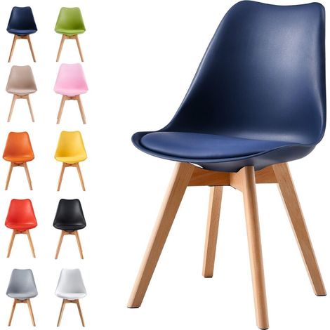 Dining Chairs Designer Side Chairs Wooden Legs Office Home Commercial EVA BLUE 1 (1/5)