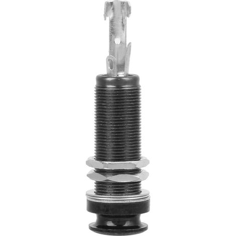 Prise jack pour guitare électrique, prise jack pour basse, avec fonction de verrouillage de sangle, noire. (1/5)