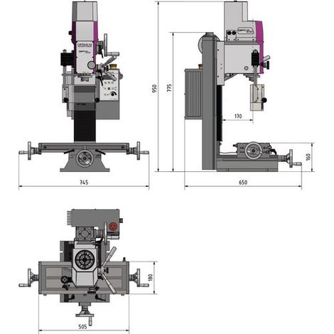 FRESADORA OPTI MH 22 V  OPTIMUM (1/5)