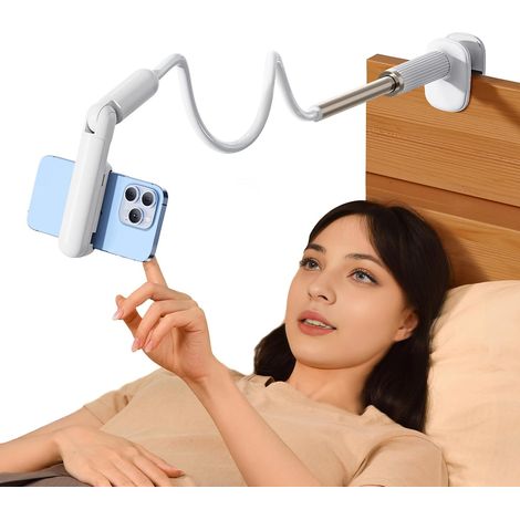 Soporte para teléfono de cuello de cisne, soporte flexible, brazo largo y perezoso con abrazadera giratoria de 360°, ancho: 6,4-8 cm, compatible (1/5)