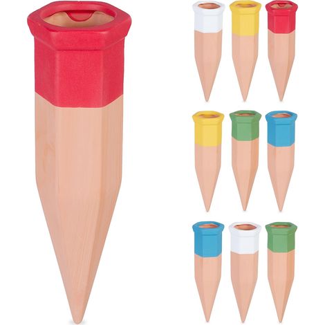 Regaderas de terracota, juego de 10, HD 17,5 x 5,5 x 5 cm, para interior (dormitorio) y exterior (balcón), multicolor. (1/4)