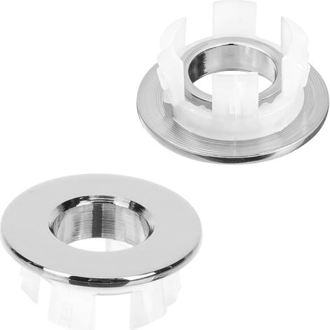 Überlaufabdeckung – 2 Stück – versilbertes Kupfer – Hohlring – Bad und Küche – 30 mm (1/5)