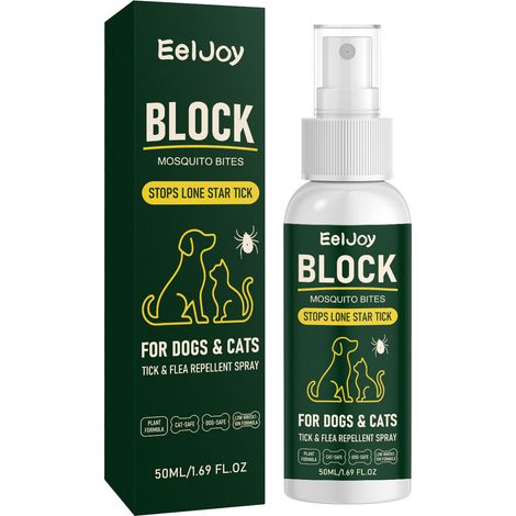 Spray anti-tiques et anti-puces EELJOY pour animaux de compagnie, convient aux chats et aux chiens, spray nettoyant et anti-infestation externe 50 ml SKU00045010 (1/5)