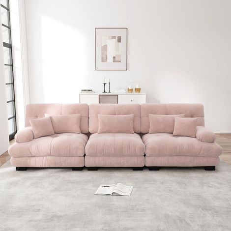 Sofa Sitzmöbel modular Rosa Chenille 3er OKMYHOME (1/5)