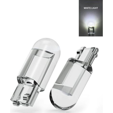 Ampoule Led T10 - COB - 24 V Cc - Blanc Rouge Jaune Vert Bleu Rose Bleu Glace - Pour Boîte À Gants Plafonnier Porte - 10 Pièces (1/5)