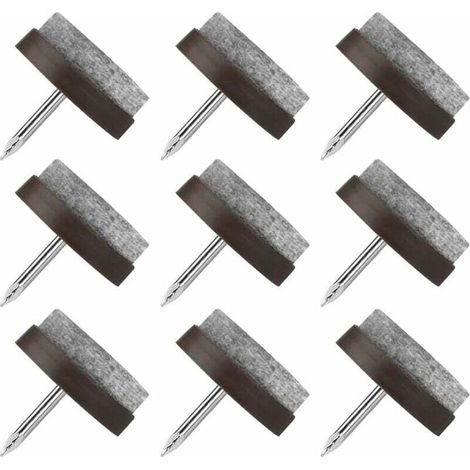Deslizadores para sillas con clavos, 80 unidades. Deslizadores redondos de 22 mm para muebles, almohadillas de fieltro para proteger las patas de mesas y sillas -Crezuo