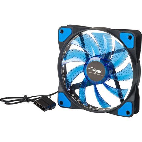 Ventilador de sistema Molex Akyga AW-12E-BL de 120 mm con 33 LED azules (1/3)