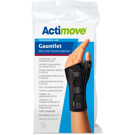 ACTImove Pro Gauntlet Attelle stabilisatrice pour poignet et pouce avec 2 attelles taille XL noir (7285993) (k=12)