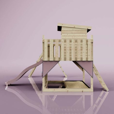 PolarPlay Spielturm Frida aus Holz in RosaBabyschaukel