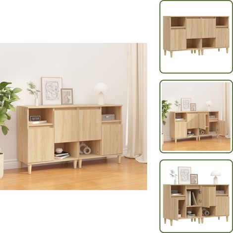 Aparadores con plantas - vidaXL Aparadores 2 uds madera contrachapada roble Sonoma 60x35x70 cm - Aparadores decorativos