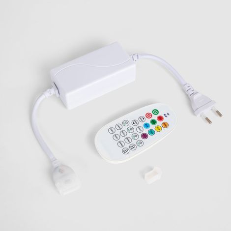 Controlador para Tira LED Neón Regulable 220V RGB SFLEX8 con Mando RF RGB (1/2)