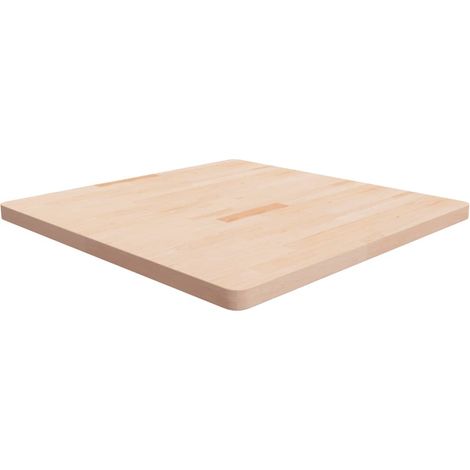 Tischplatte Quadratisch 90x90x4 cm Eichenholz Unbehandelt