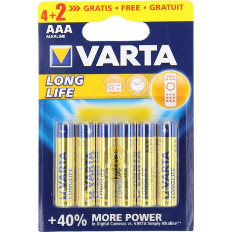 Varta batt longlife alcalina ministilo blister 6 pezzi (1/2)