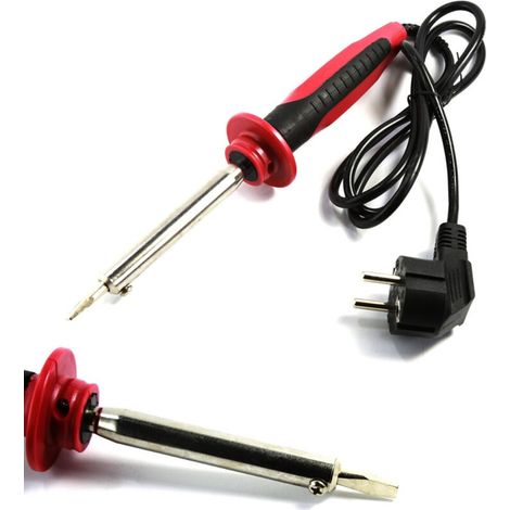 Fer à Souder - Pointe Plate - 60 W - 220 V - Pour Soudage à l'Étain - Usage Domestique et Professionnel - 1 Pièce (1/3)