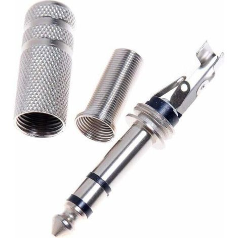 connettori stereo maschio da 6,35 mm a saldare in metallo puro per cablaggio audio professionale e fai-da-te (1/3)
