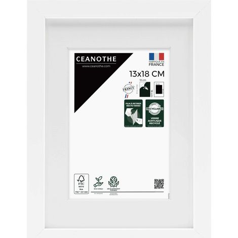 Cadre Photo Noir et Bois - Cadre pour Photo 20x30 cm/A4 et 30x20 cm/A4 convient au A4 – Fabriqué en France – Cadre Photo Actual Noir Bois - Verre acrylique Incassable (1/5)