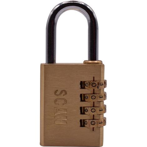 Scan NL1144 Brass Combination Padlock 38mm SCAPLB38COM