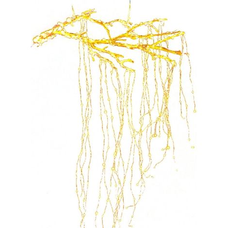 Guirlande lumineuse féérique à piles avec télécommande, étanche, effet cascade, fil argenté, minuterie pour arrosoirs et autres dé (1/5)