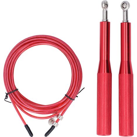 Corde à Sauter Professionnelle en Alliage d'Aluminium - Réglable, Robuste et Durable pour Entraînement Intérieur/Extérieur - Rouge Rose (1/5)