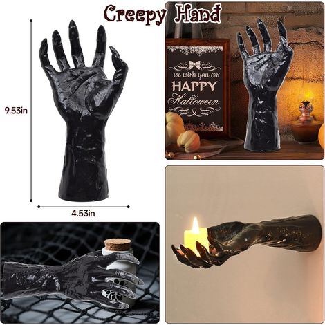 Neue Halloween-Dekoration, gruseliges Hängemotiv mit einer Hand, die nach einer brennenden Kerze greift – Stil C –