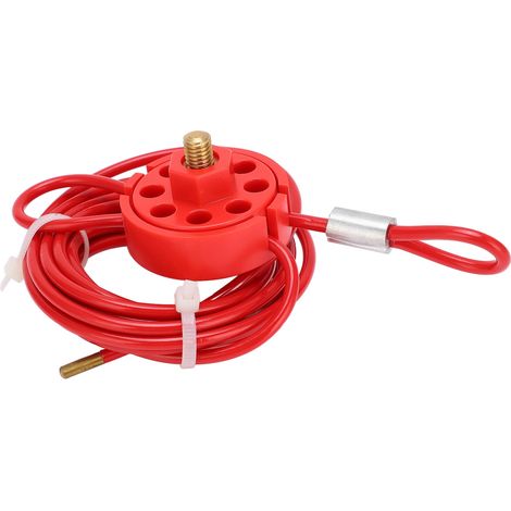 Câble de sécurité Lockout Tagout 2 m avec poignée verrouillable en acier inoxydable (1/5)