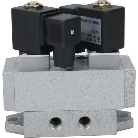 Électrovanne 5 voies à 2 positions, double commande électrique, équipement mécanique G1/4in K25D2H‑8DC 24V