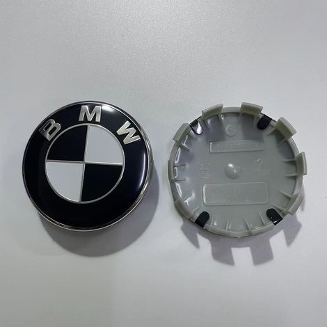 Cache moyeu de roue BMW 68 mm noir et blanc, lot de 4 emblèmes centraux pour jantes Série 1 3 5 7 X1 X3 X4 X5 X6, logo automobile de remplacement