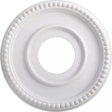 Rosetón redondo blanco de 31,5 cm (12,4 pulgadas) para techo, cubierta decorativa de PU para techo, diseño vintage para lámparas de araña, ventiladores de techo y renovación de interiores. (1/5)
