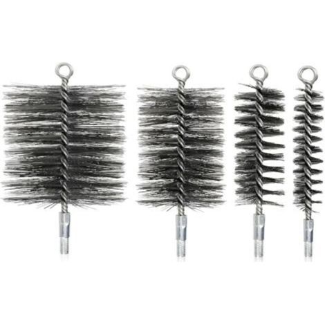 4PCS Brosse de Ramonage Cheminée, Kit Ramonage Poele Pellet Brosse de Chaudière Métallique, Ø 30/50/80/110mm, Longueur 185mm (1/5)
